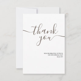 Minimalistische und elegante goldene Hochzeit Dank Dankeskarte