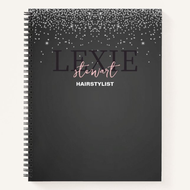 Minimalistische und elegante Haarstylistin Notizbuch (Vorderseite)