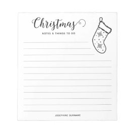 Minimalistische und festliche Weihnachtsausstellun Notizblock