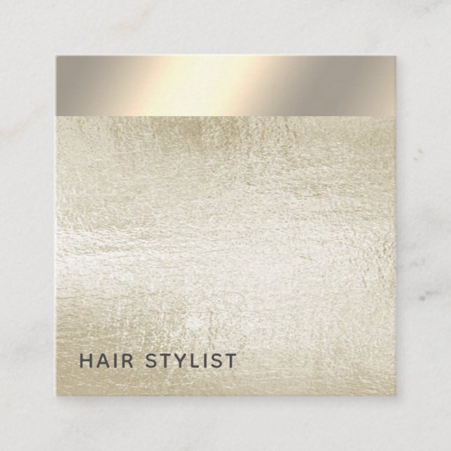 Minimalistische und luxuriöse Goldfolie Quadratische Visitenkarte (Vorderseite)