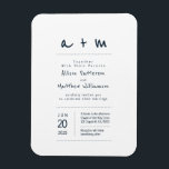 Minimalistische und moderne Einladung zur Hochzeit Magnet<br><div class="desc">Besteht aus einfachen Punkten mit spielerischem Skript und sans Serif Typografie. Alles vor einem Hintergrund von reinem Weiß. Diese Elemente sind einfach,  modern,  spielerisch und leicht. Ideal für eine Hochzeit zum Thema Meer. Dieses wurde von White Paper Birch Co. exklusiv für Zazzle entworfen. Abrufbar unter: http://www.zazzle.com/whitepaperbirch</div>