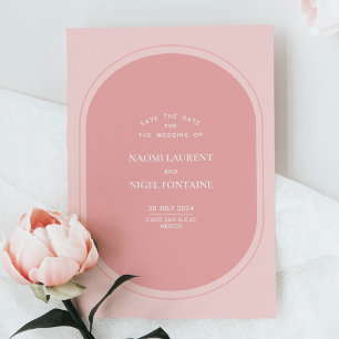 Minimalistische und moderne rosa Save the Date-Kar Einladung