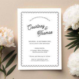 Minimalistische und schlichte Keilgrenze mit UAWG Einladung