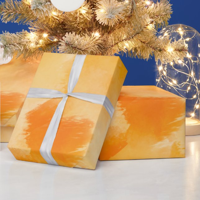 Minimalistische und schöne helle Orangenwolke Geschenkpapier (Feiertage)