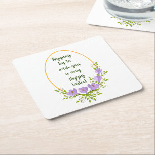 Minimalistische Urlaubskränke Crocus Blume Ostern Rechteckiger Pappuntersetzer