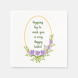 Minimalistische Urlaubskränke Crocus Blume Ostern Serviette