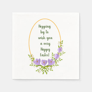 Minimalistische Urlaubskränke Crocus Blume Ostern Serviette