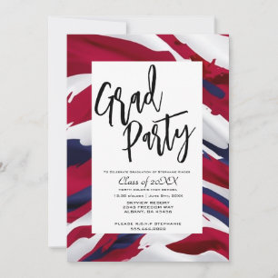 Minimalistische US-Flag High School Graduation Par Einladung