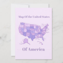 Minimalistische USA-Karte Rosa Lila Kunst