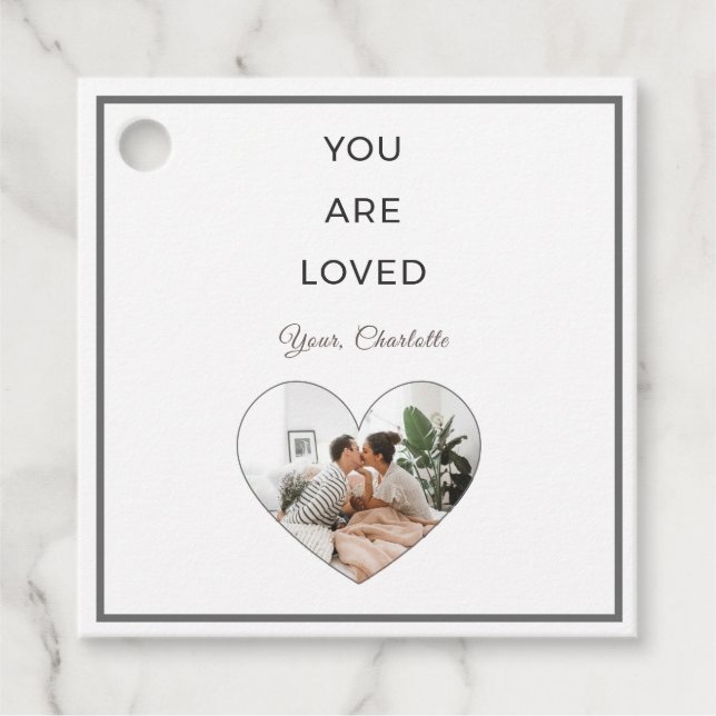 Minimalistische Valentinsgeschenk-Anhänger "Du wir Geschenkanhänger (Vorderseite)