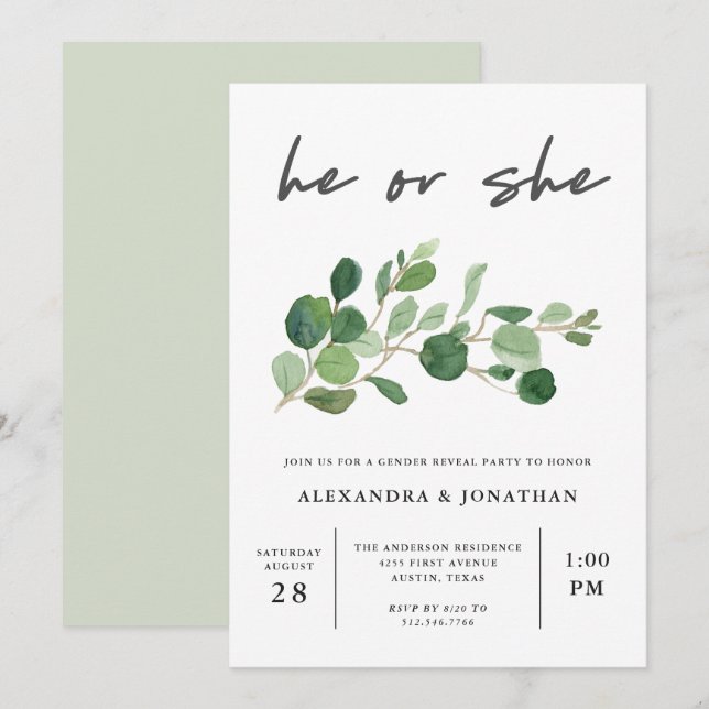 Minimalistische Vegetation | Party Einladung (Vorne/Hinten)