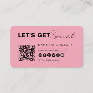 Minimalistische Verbindung mit QR-Code Trendy Pink Visitenkarte