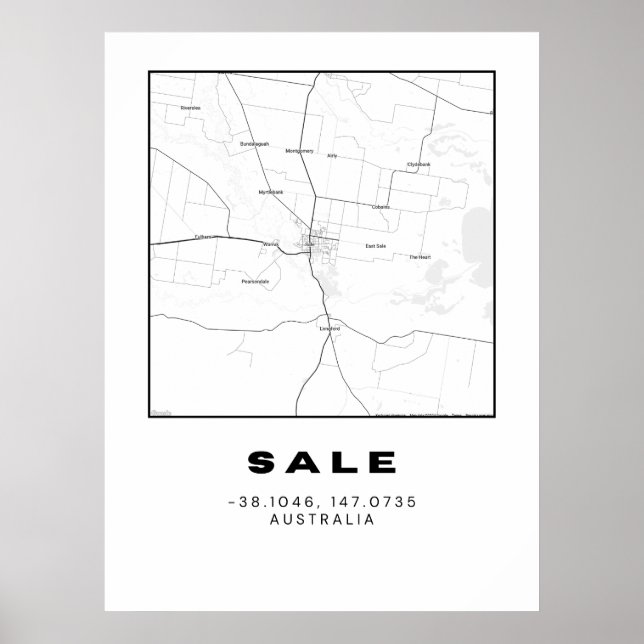 Minimalistische Verkaufskarte mit Koordinaten Poster (Vorne)