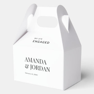 Minimalistische Verlobung Black & White Luxe Geschenkschachtel