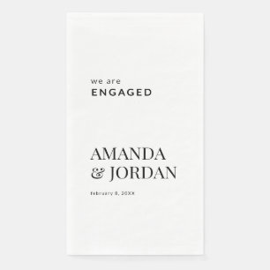 Minimalistische Verlobung Black & White Luxe Serviette