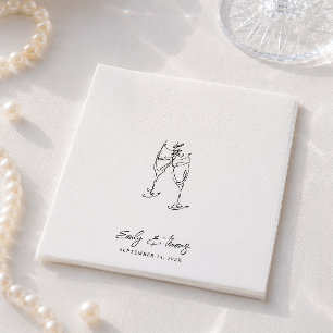 Minimalistische verspielte Tinte Handgezeichnete B Serviette