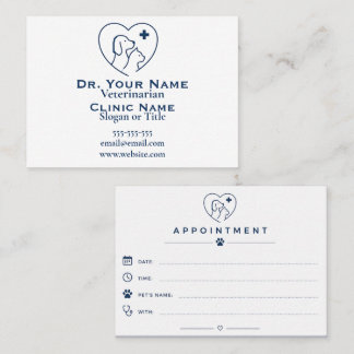Minimalistische Veterinärtermin-Karte Anpassbar Visitenkarte