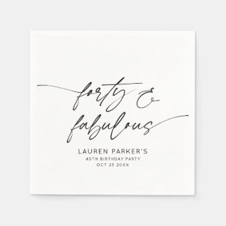 Minimalistische Vierzig und Fantastisch 40. Geburt Serviette