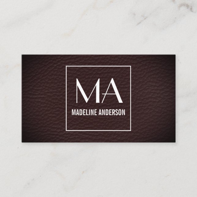 Minimalistische Vignette Textur Monogramm drucken Visitenkarte (Vorderseite)