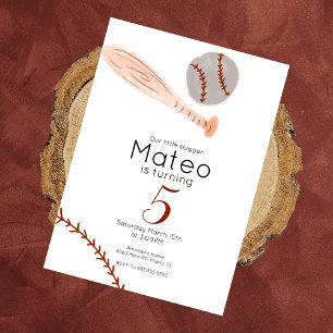 Minimalistische Vintage-Baseball-Geburtstagsfeier Einladung