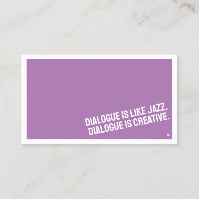 MINIMALISTISCHE Visitenkarte (Rückseite)