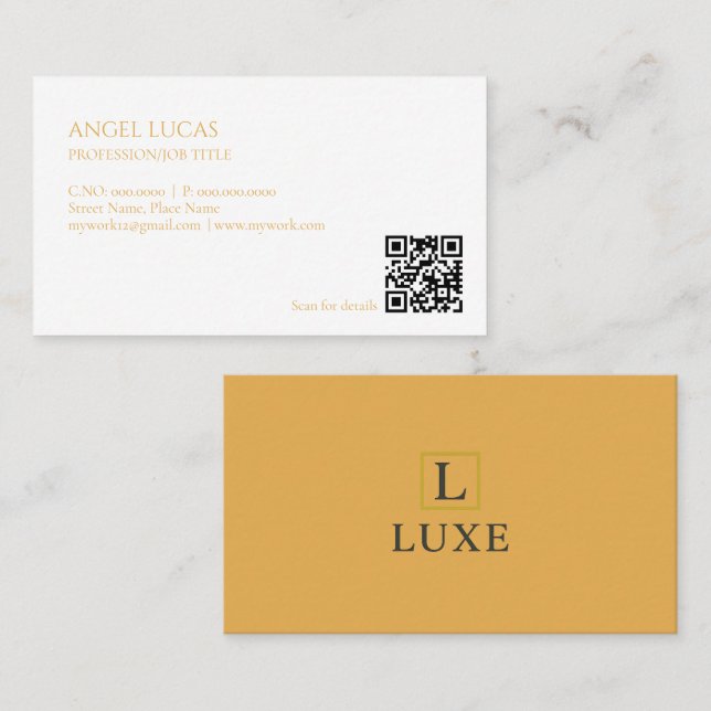 Minimalistische Visitenkarte | Design mit QR-Code (Vorne/Hinten)