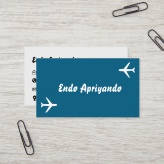 Minimalistische Visitenkarte für Reisen - Blau