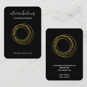 Minimalistische Visitenkarte für schwarzen Schmuck