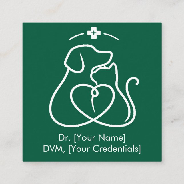 Minimalistische Visitenkarte mit dem Pet-Logo (Vorderseite)