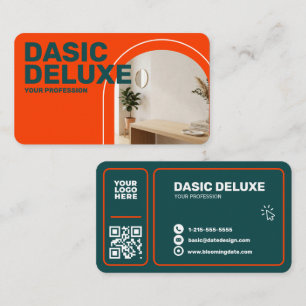 Minimalistische Visitenkarte mit Logo und QR-Code