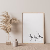 Minimalistische Vogelkunst in Schwarz und Weiß Zei