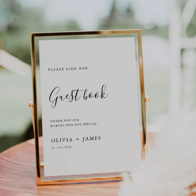 Minimalistische Vorlage für das Gästebuch (Minimalist Wedding Guest Book Sign Template)