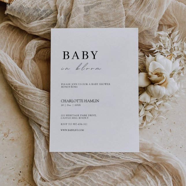 Minimalistische Vorlage für eine Babydusche (Baby Shower Minimalist Invitation Template)