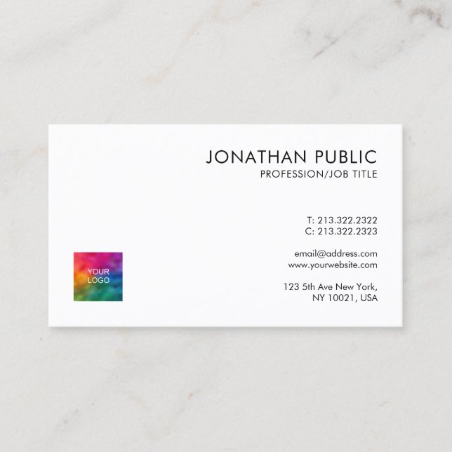 Minimalistische Vorlage für QR-Logos für Unternehm Visitenkarte (Vorderseite)