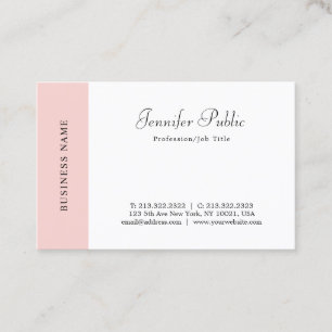 Minimalistische Vorlage mit rosa Schrift Visitenkarte