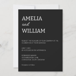 Minimalistische Vorlage zur Einladung von Hochzeit