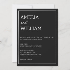 Minimalistische Vorlage zur Einladung von Hochzeit