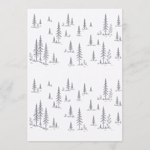 Minimalistische Wald-Baum-Hochzeitseinladungsvorla Einladung