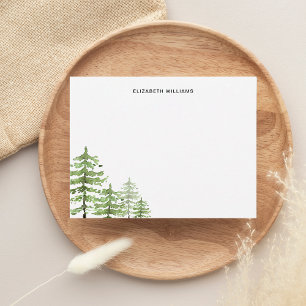 Minimalistische Waldgebirge Tress Wasserfarbe Mitteilungskarte