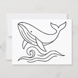 Minimalistische Walserlinie Art - Ozeane und Tiere Postkarte
