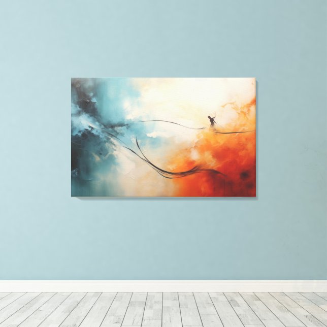 Minimalistische Wand an Wand Leinwanddruck (Insitu (Holzboden))