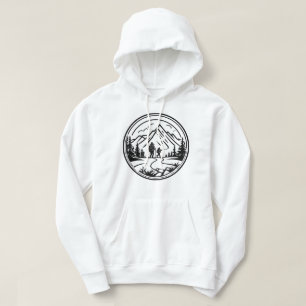 Minimalistische Wanderer auf dem Landschaftlichen  Hoodie
