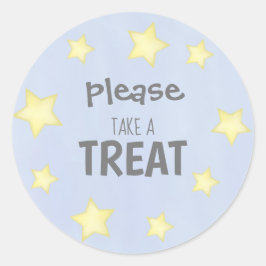 Minimalistische Wasserfarbe Blaue Gelbsteine Niedl Runder Aufkleber