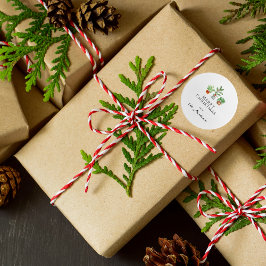 Minimalistische Wasserfarbe Botanische Vegetation Runder Aufkleber