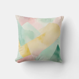 Minimalistische Wasserfarbe Pastell mit geometrisc Kissen