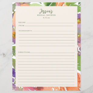 Minimalistische Wasserfarben-Blumen-Brautparty-Rez