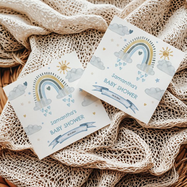 Minimalistische Wasserfarben Kinderdusche Napkins Serviette (Von Creator hochgeladen)