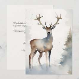 Minimalistische Wasserfarben-Rentiere Weihnachten 
