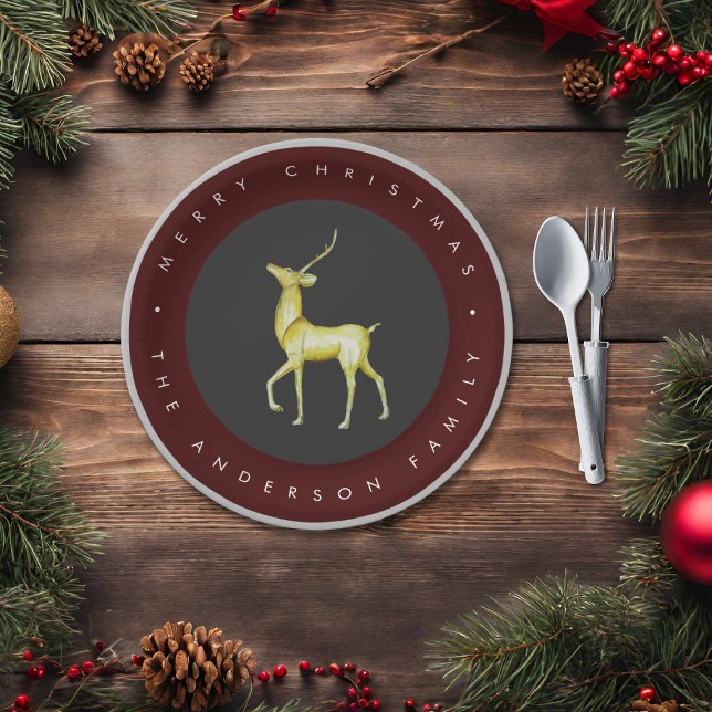 Minimalistische Wasserfarbenreiniger Frohe Weihnac Pappteller (Von Creator hochgeladen)