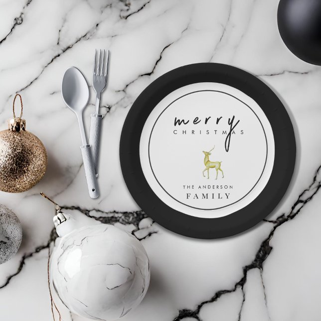 Minimalistische Wasserfarbenreiniger Frohe Weihnac Pappteller (Von Creator hochgeladen)